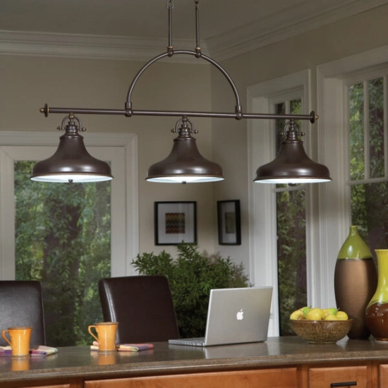 Podłużna lampa wisząca Emery – 3 źródła światła – Brąz palladiański QZ-EMERY3P-PN Elstead Lighting