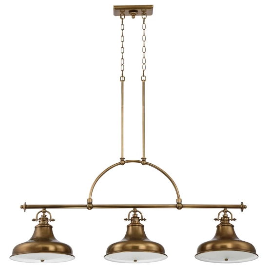 Podłużna lampa wisząca Emery – 3 źródła światła – Stary mosiądz QZ-EMERY3P-WS Elstead Lighting