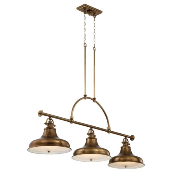 Podłużna lampa wisząca Emery – 3 źródła światła – Stary mosiądz QZ-EMERY3P-WS Elstead Lighting