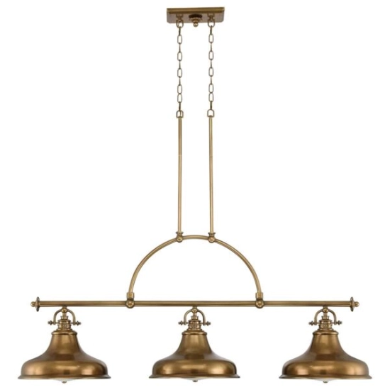 Podłużna lampa wisząca Emery – 3 źródła światła – Stary mosiądz QZ-EMERY3P-WS Elstead Lighting