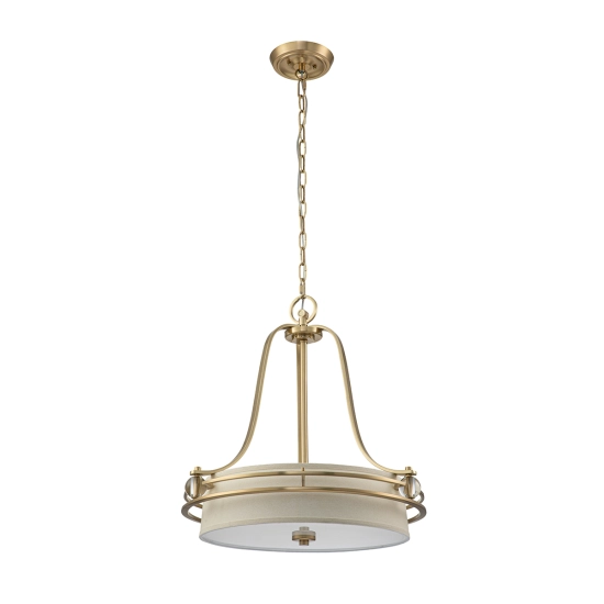 Lampa wisząca Gotham – 4 źródła światła – Szczotkowany mosiądz QZ-GOTHAM-P-BB Elstead Lighting