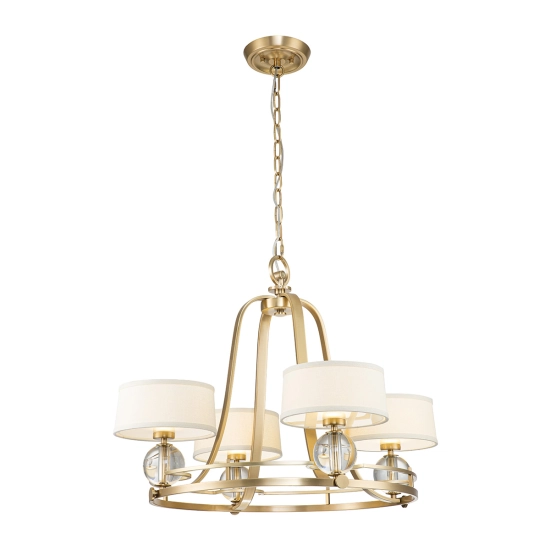 Żyrandol Gotham – 4 źródła światła – Szczotkowany mosiądz QZ-GOTHAM4-BB Elstead Lighting