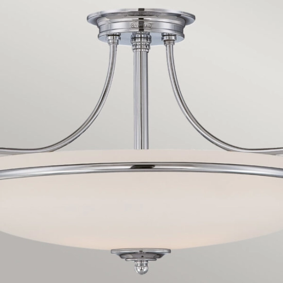 Półplafon Griffin – 3 źródła światła – Polerowany chrom QZ-GRIFFIN-SFS-C Elstead Lighting