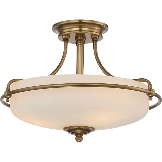 Półplafon Griffin – 3 źródła światła – Postarzany mosiądz QZ-GRIFFIN-SFS-WS Elstead Lighting