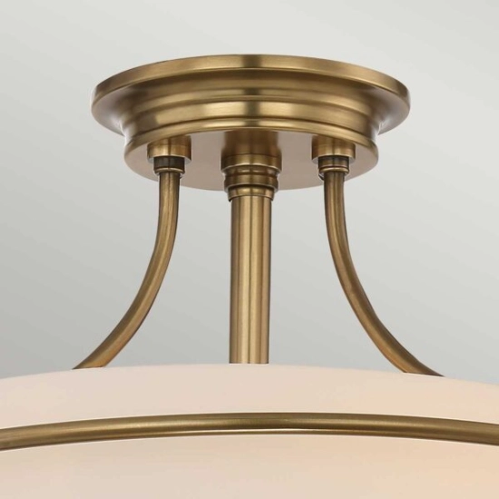 Półplafon Griffin – 3 źródła światła – Postarzany mosiądz QZ-GRIFFIN-SFS-WS Elstead Lighting