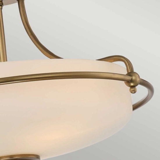 Półplafon Griffin – 3 źródła światła – Postarzany mosiądz QZ-GRIFFIN-SFS-WS Elstead Lighting