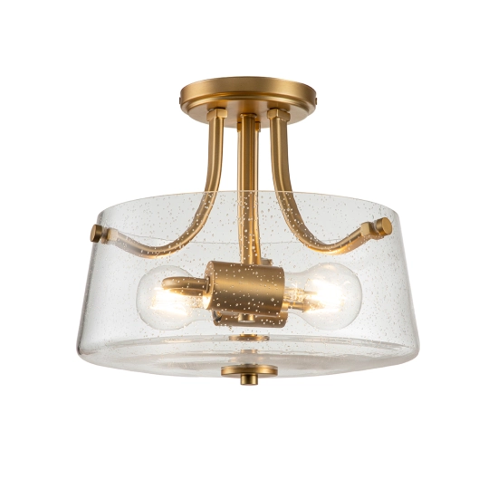 Półplafon Hollister – 2 źródła światła – Szczotkowany mosiądz QZ-HOLLISTER-SF-BB Elstead Lighting
