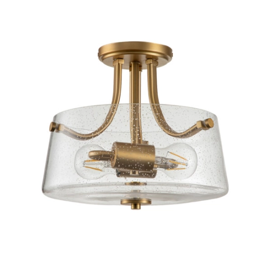 Półplafon Hollister – 2 źródła światła – Szczotkowany mosiądz QZ-HOLLISTER-SF-BB Elstead Lighting