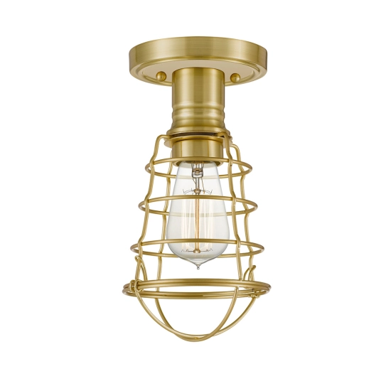 Półplafon Mixon – 1 źródło światła – Szczotkowany mosiądz QZ-MIXON-SF-BB Elstead Lighting