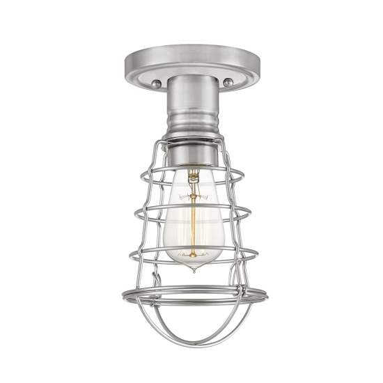 Półplafon Mixon – 1 źródło światła – Szczotkowany nikiel QZ-MIXON-SF-BN Elstead Lighting