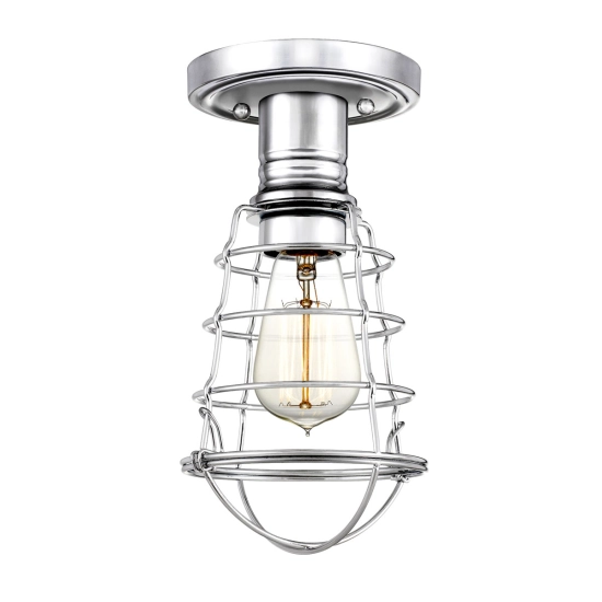 Półplafon Mixon – 1 źródło światła – Polerowany chrom QZ-MIXON-SF-PC Elstead Lighting