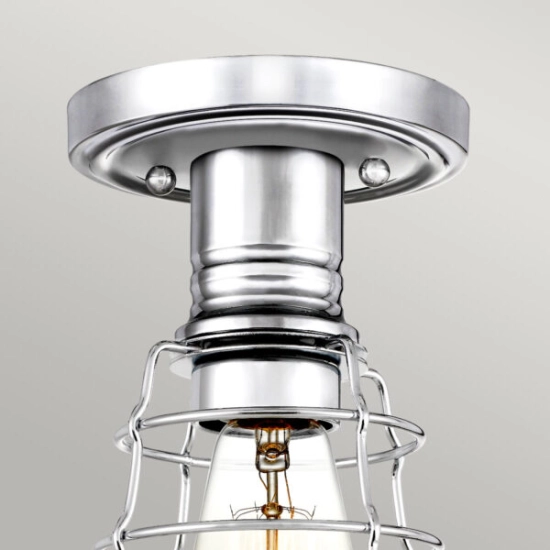 Półplafon Mixon – 1 źródło światła – Polerowany chrom QZ-MIXON-SF-PC Elstead Lighting