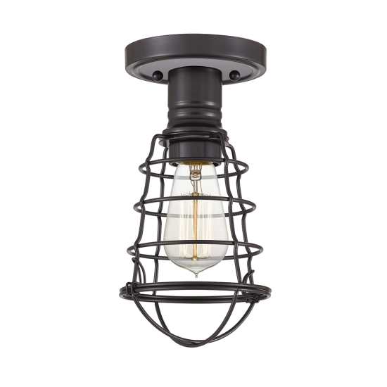 Półplafon Mixon – 1 źródło światła – Brąz palladiański QZ-MIXON-SF-PN Elstead Lighting