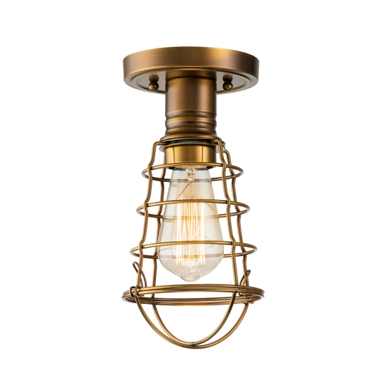 Półplafon Mixon – 1 źródło światła – Postarzany mosiądz QZ-MIXON-SF-WS Elstead Lighting