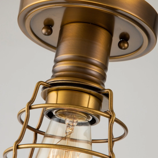 Półplafon Mixon – 1 źródło światła – Postarzany mosiądz QZ-MIXON-SF-WS Elstead Lighting