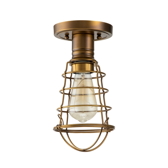 Półplafon Mixon – 1 źródło światła – Postarzany mosiądz QZ-MIXON-SF-WS Elstead Lighting