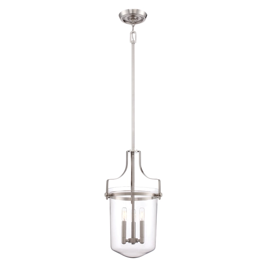 kinkiecik.pl Lampa wisząca Penn Station – 3 źródła światła – Szczotkowany nikiel QZ-PENN-STATION-M-BN Elstead Lighting
