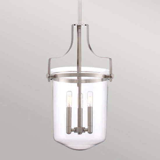 Lampa wisząca Penn Station – 3 źródła światła – Szczotkowany nikiel QZ-PENN-STATION-M-BN Elstead Lighting