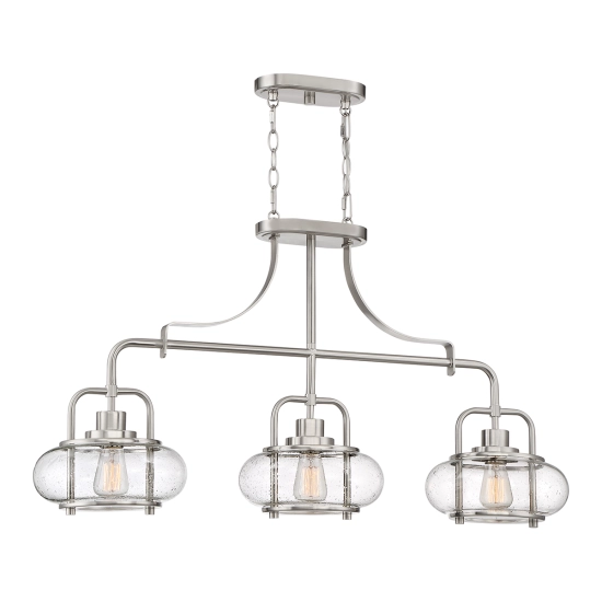 kinkiecik.pl Podłużna lampa wisząca Trilogy – 3 źródła światła – Szczotkowany nikiel QZ-TRILOGY-ISLE-BN Elstead Lightin