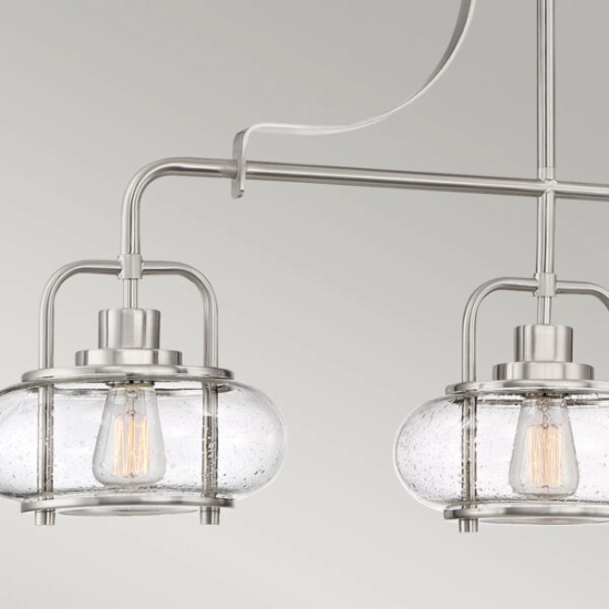 Podłużna lampa wisząca Trilogy – 3 źródła światła – Szczotkowany nikiel QZ-TRILOGY-ISLE-BN Elstead Lighting