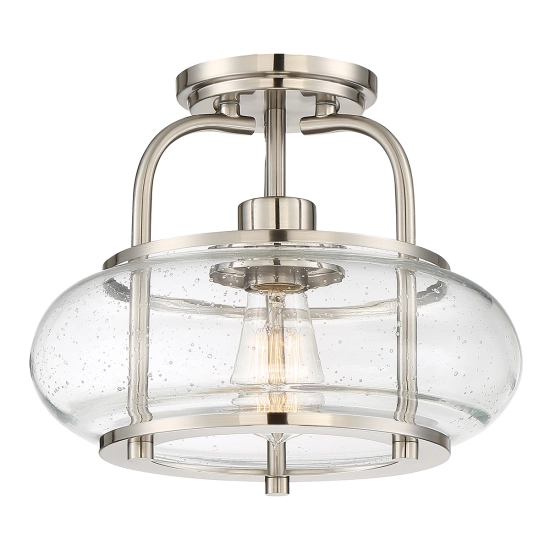 kinkiecik.pl Półplafon Trilogy – 1 źródło światła – Szczotkowany nikiel QZ-TRILOGY-SFS-BN Elstead Lighting