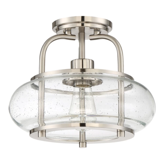 Półplafon Trilogy – 1 źródło światła – Szczotkowany nikiel QZ-TRILOGY-SFS-BN Elstead Lighting