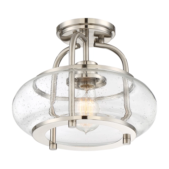 Półplafon Trilogy – 1 źródło światła – Szczotkowany nikiel QZ-TRILOGY-SFS-BN Elstead Lighting