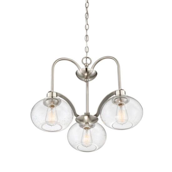 Żyrandol Trilogy – 3 źródła światła – Szczotkowany nikiel QZ-TRILOGY3-BN Elstead Lighting