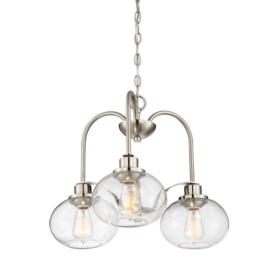 Żyrandol Trilogy – 3 źródła światła – Szczotkowany nikiel QZ-TRILOGY3-BN Elstead Lighting