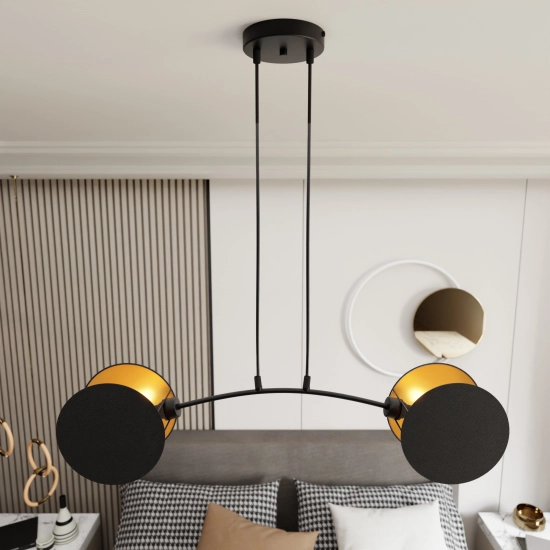 Lampa wisząca MOTIF 2 BLACK/GOLD 1325/2 EMIBIG Lighting
