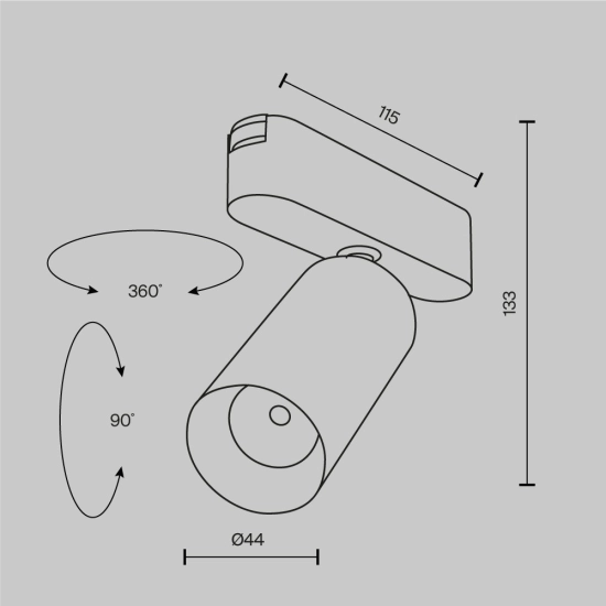 Lampa szynowa Focus Led Radity 3000K 12W 36° TR103-1-12W3K-M-W Maytoni - zdjęcie dodatkowe 7