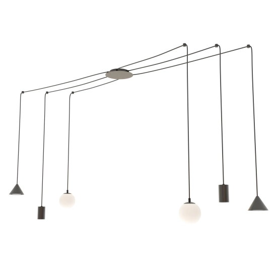 Lampa wisząca FUJI 6 BLACK 1349/6 EMIBIG Lighting - zdjęcie produktu