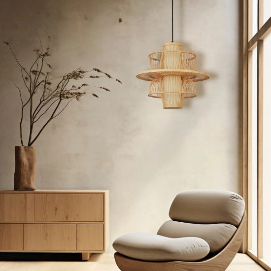 Rattanowa lampa wisząca Astra naturalna 1xE27 LP-3110/1P NT Light Prestige