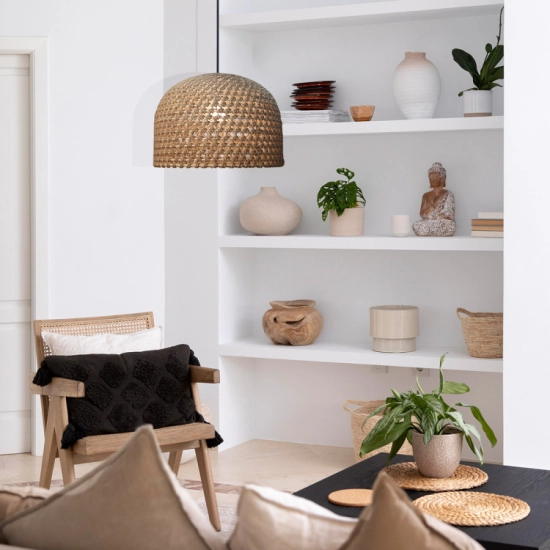 Rattanowa lampa wisząca Kanso 50 cm jasne drewno 1xE27 LP-2025/1P 50 cm Light Prestige