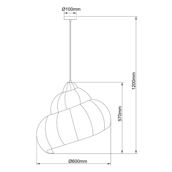 Rattanowa lampa wisząca Shella 60 cm jasne drewno 1xE27 LP-1806/1P 60cm Light Prestige