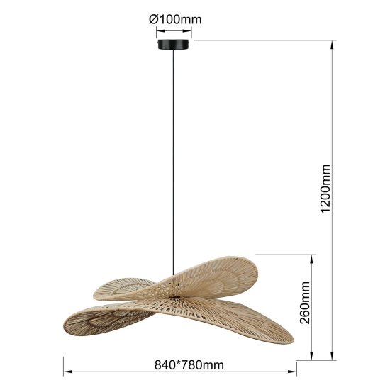 Rattanowa lampa wisząca Raya naturalna 1xE27 LP-2704/1P NT Light Prestige