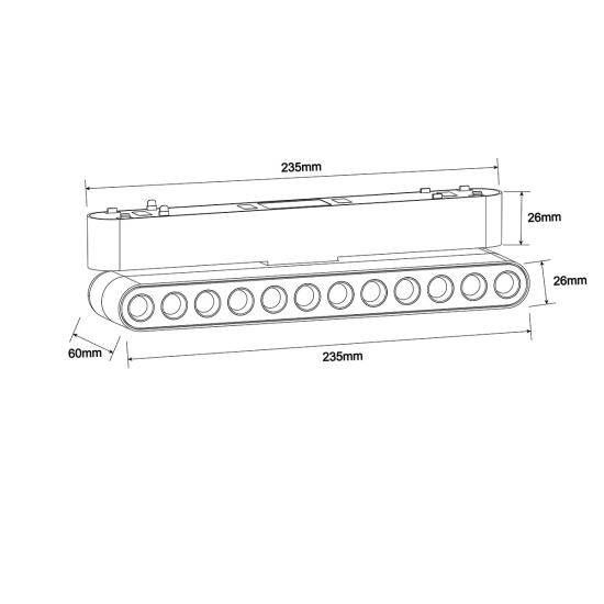 Reflektor Magnetic Slim Blaze 12W LED 4000K czarny LP-616-MAG SLIM 12W 4BK Light Prestige