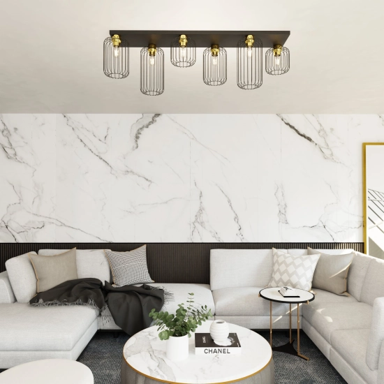 Lampa sufitowa BARN 6 BL GOLD 1366/6 EMIBIG Lighting