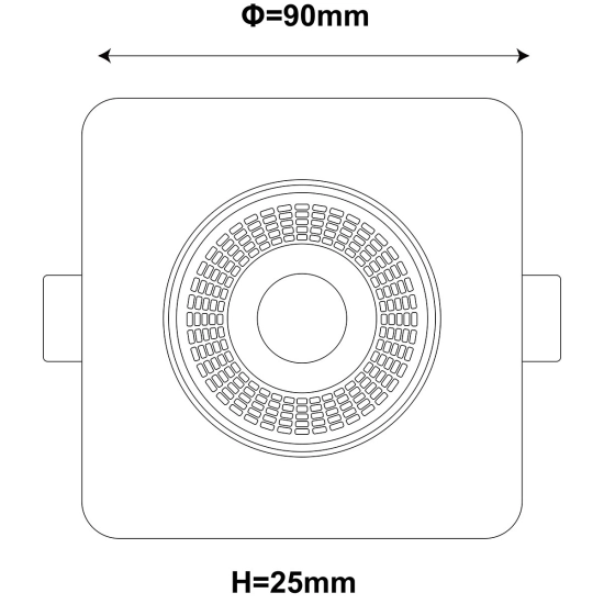 Ruchome kwadratowe oczko podtynkowe Plus białe LED CCT LP-1506/1RS WH Square Light Prestige