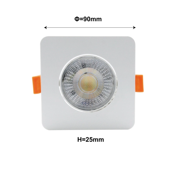 Ruchome kwadratowe oczko podtynkowe Plus białe LED CCT LP-1506/1RS WH Square Light Prestige