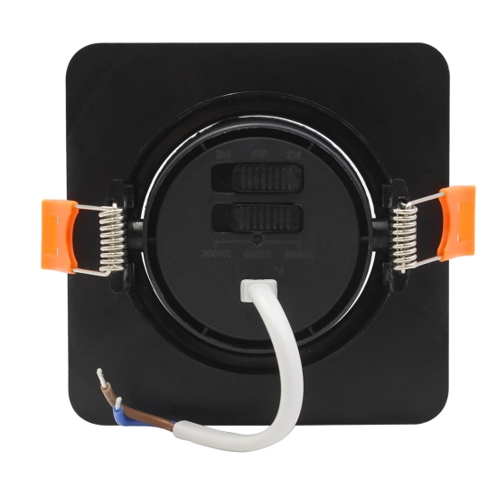 Ruchome kwadratowe oczko podtynkowe Plus czarne LED CCT LP-1506/1RS BK Square Light Prestige