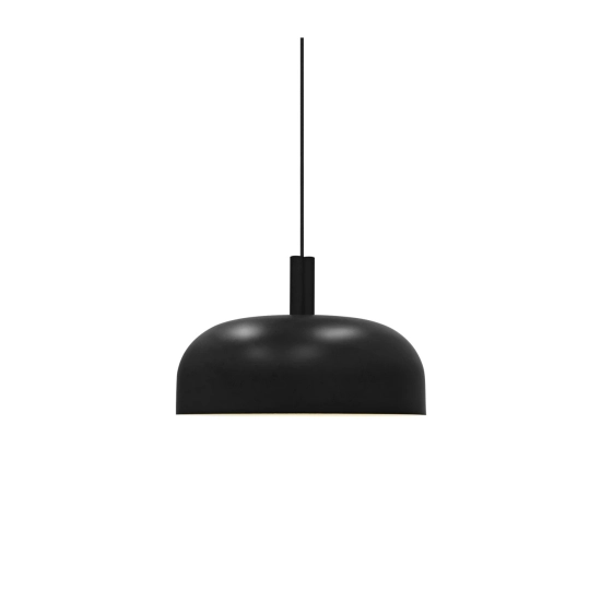 Sandro – czarna lampa wisząca z szerokim, kopułowym kloszem 2612003003 Nordlux