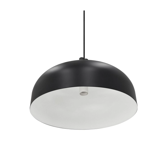 Sandro – czarna lampa wisząca z szerokim, kopułowym kloszem 2612003003 Nordlux