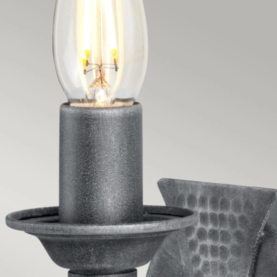 Kinkiet Saxon – 1 źródło światła – Czarny / Srebrna patyna SAX1-BLK-SIL Elstead Lighting