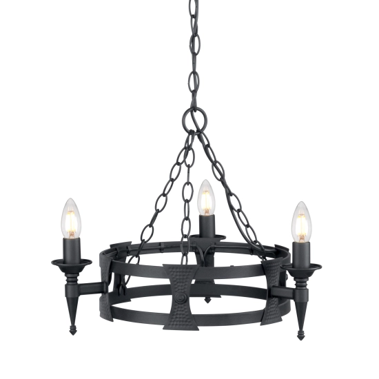 Żyrandol Saxon – 3 źródła światła – Czarny SAX3-BLK Elstead Lighting