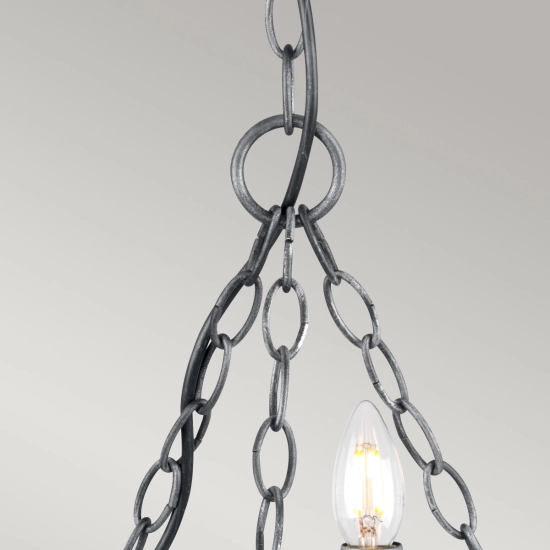 Żyrandol Saxon – 3 źródła światła – Czarny / Srebrna patyna SAX3-BLK-SIL Elstead Lighting