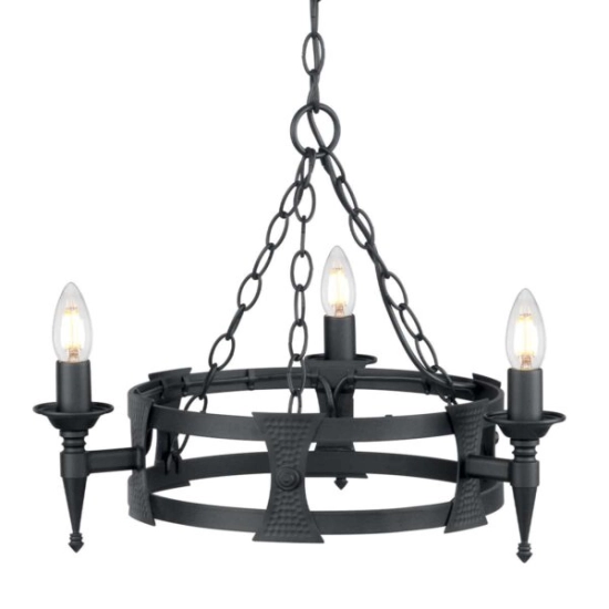 Żyrandol Saxon – 3 źródła światła – Czarny SAX3-BLK Elstead Lighting
