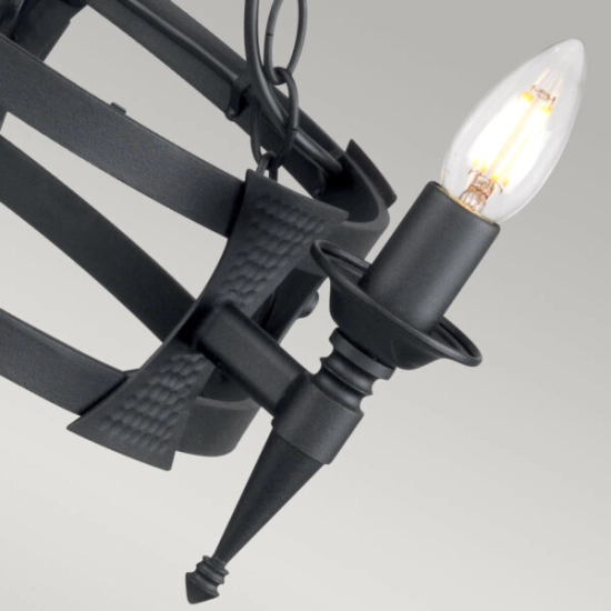 Żyrandol Saxon – 3 źródła światła – Czarny SAX3-BLK Elstead Lighting