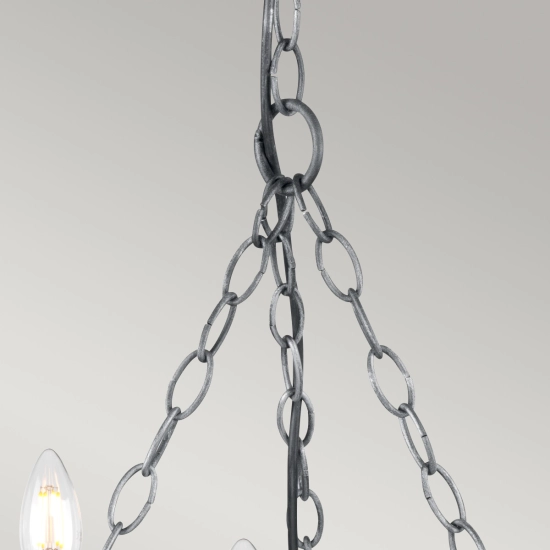 Żyrandol Saxon – 5 źródeł światła – Czarny / Srebrna patyna SAX5-BLK-SIL Elstead Lighting