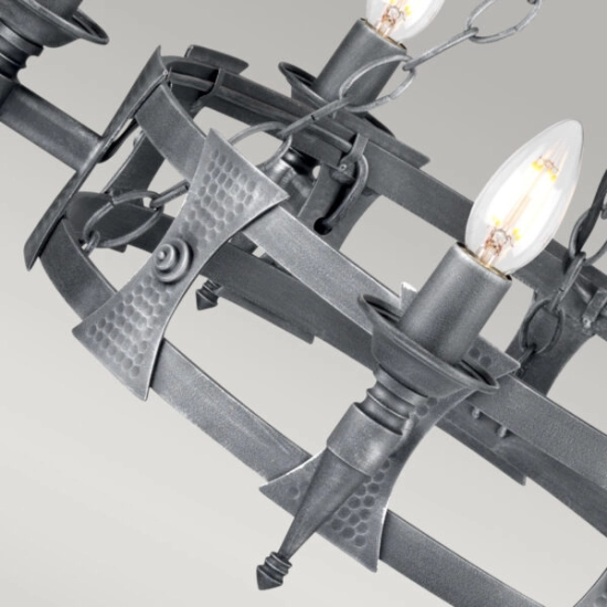Żyrandol Saxon – 5 źródeł światła – Czarny / Srebrna patyna SAX5-BLK-SIL Elstead Lighting